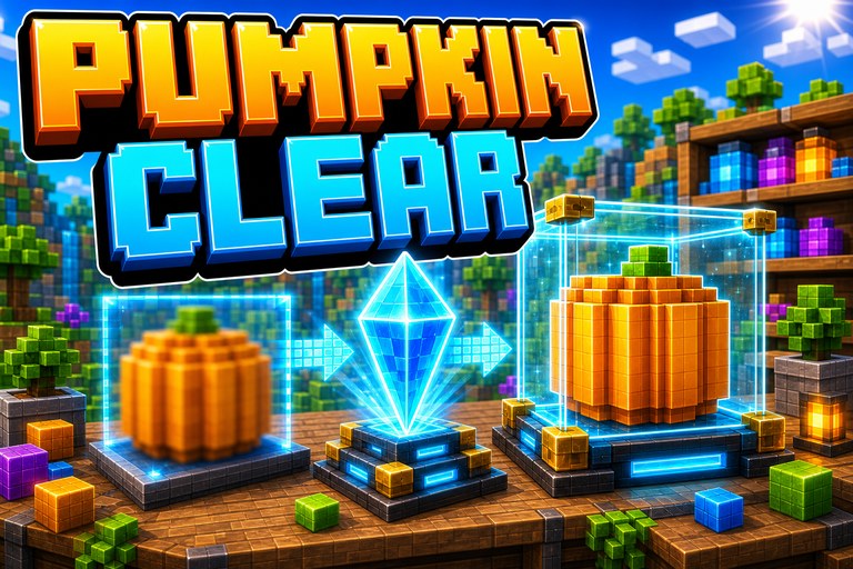 Pumpkin Blur Remover Texture Pack preview for Minecraft Bedrock