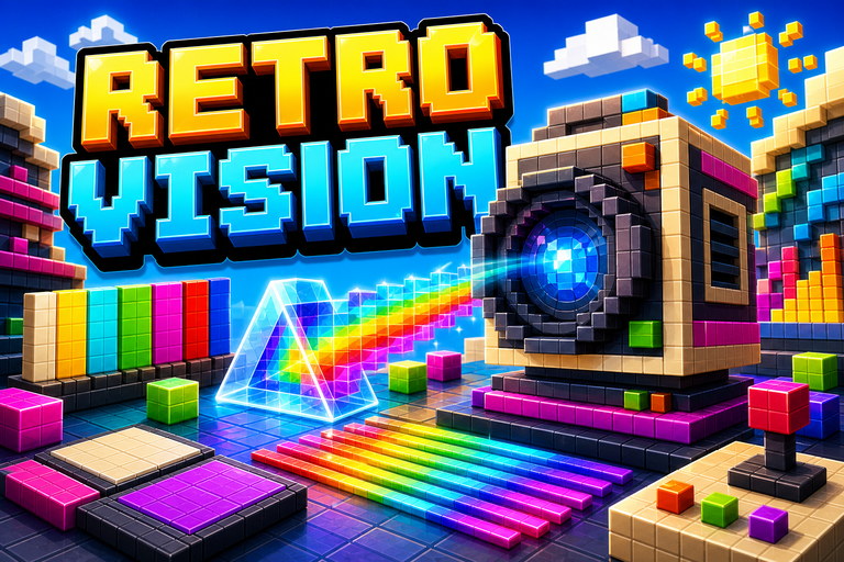 Retro Vision With Boarders Texture Pack preview for Minecraft Bedrock