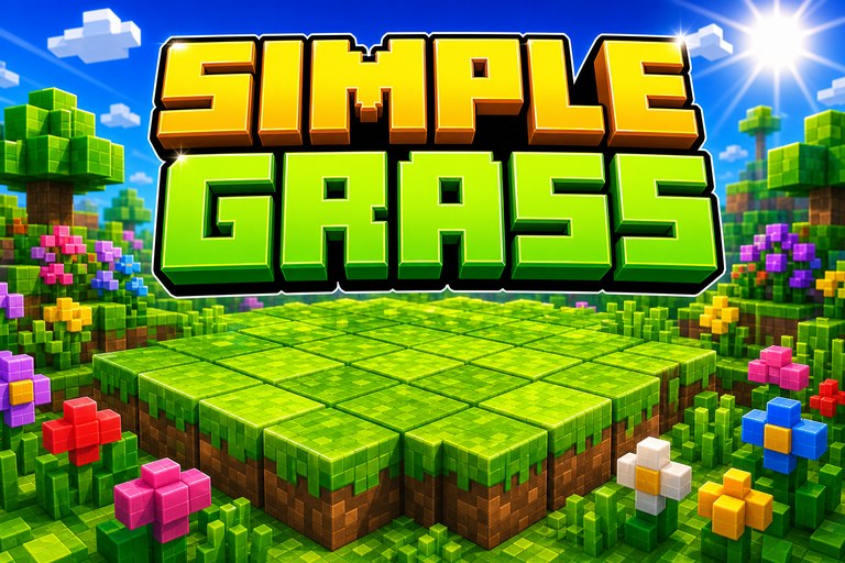 Simple Grass Flowers Texture Pack preview for Minecraft Bedrock