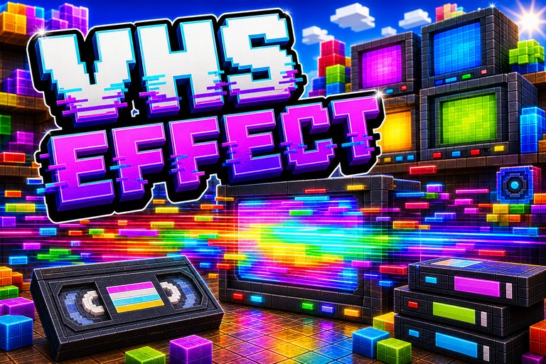 VHS EFFECT 1.5 Texture Pack preview for Minecraft Bedrock