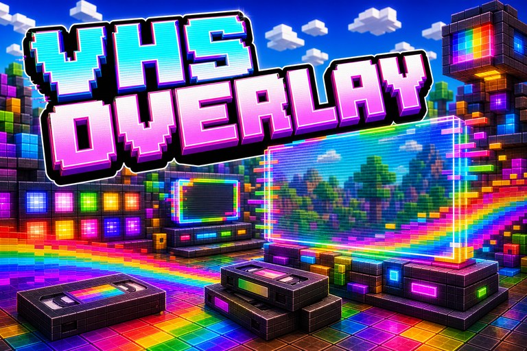 VHS Overlay Texture Pack preview for Minecraft Bedrock