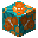 Orange glazed terracotta Minecraft block